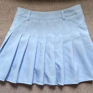 Blue Pleated Skirt